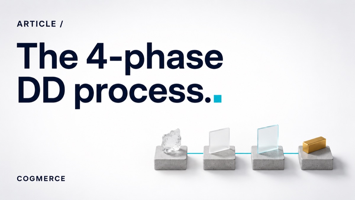 Four concrete podiums in a line holding objects that grow clearer left to right, ending in an upright gold bar