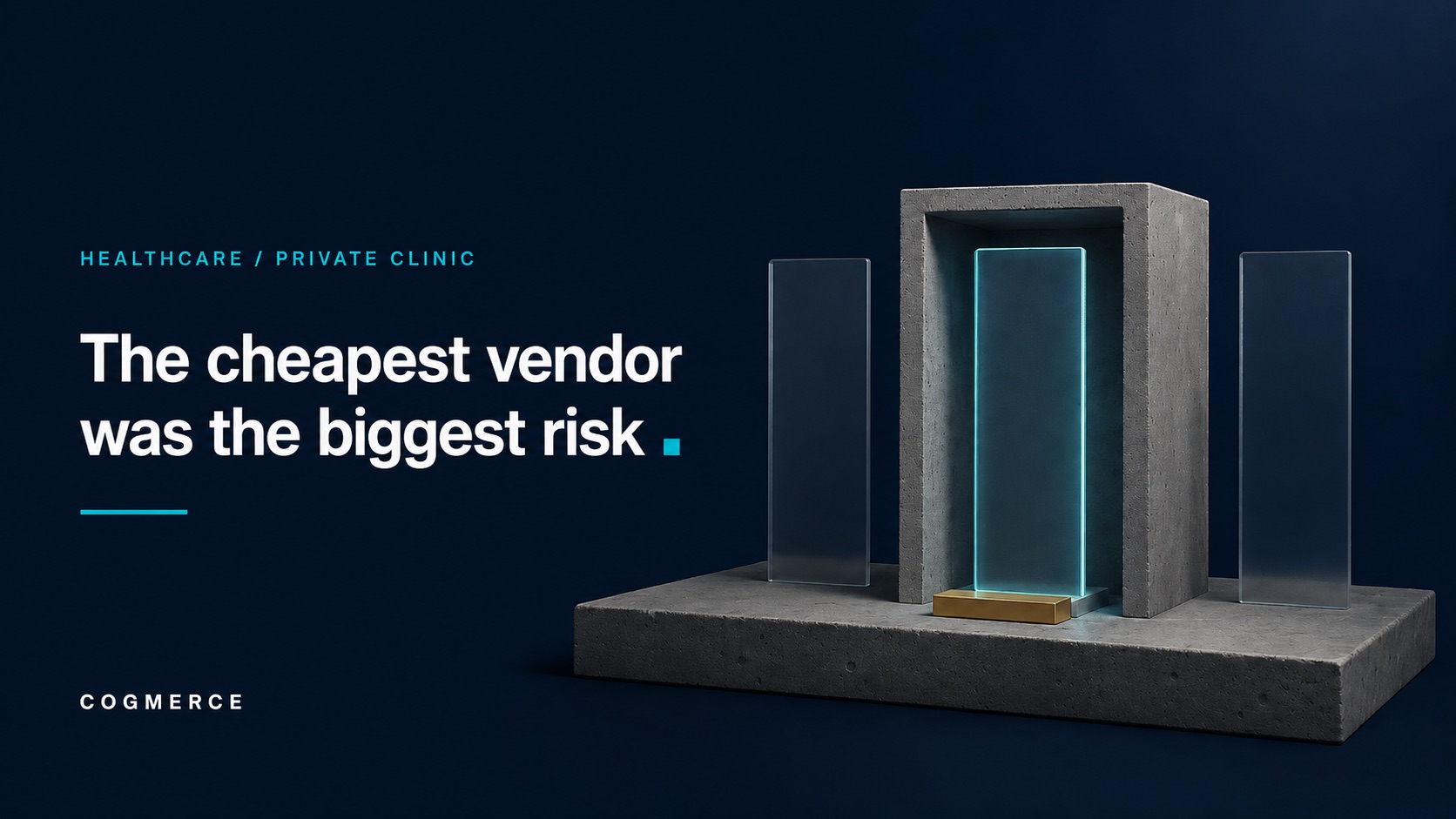 The cheapest vendor was the biggest risk — the chosen vendor panel sealed inside a concrete niche